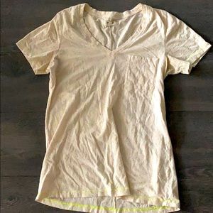 Cream speckled v neck